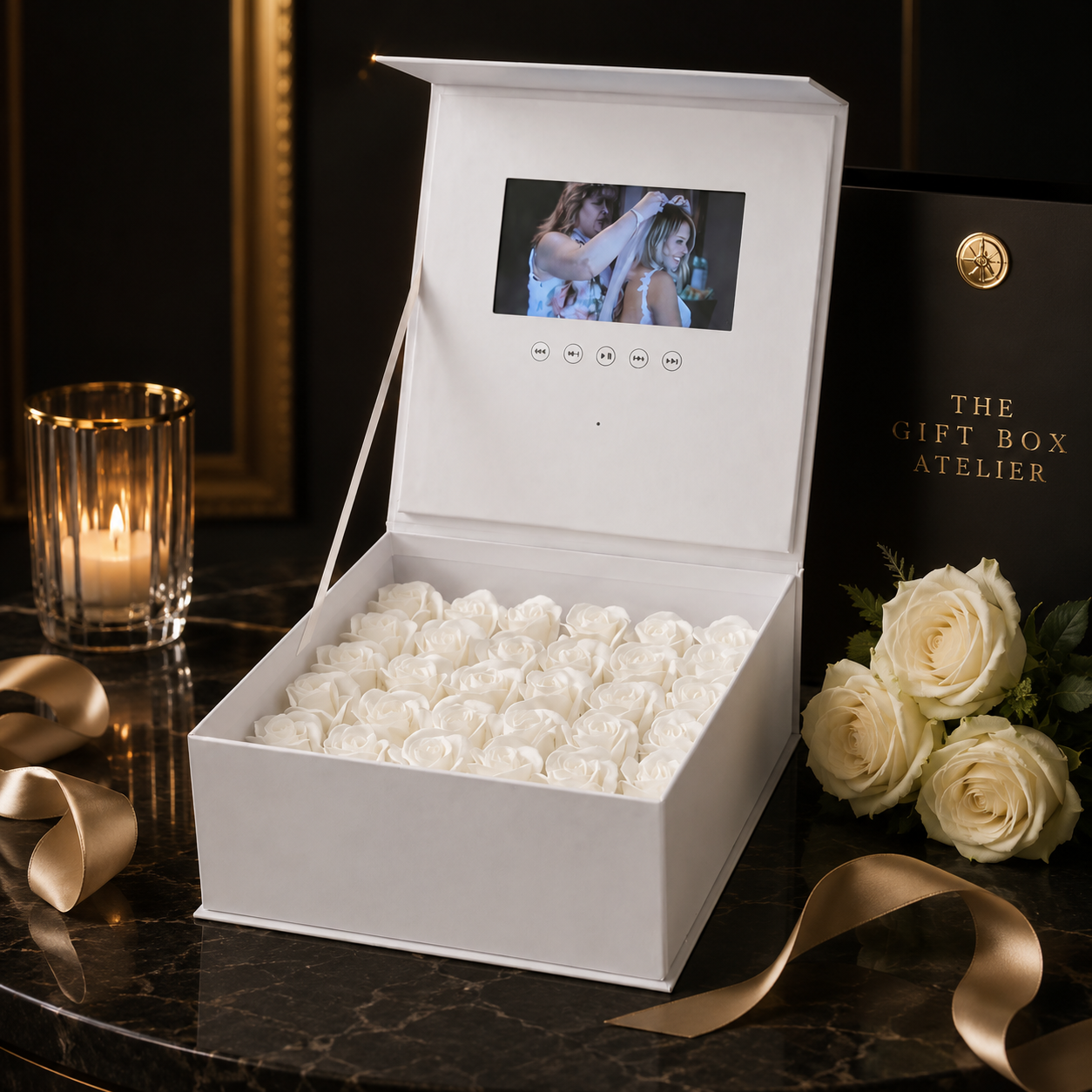 Customized Video Gift Box with Artificial Roses