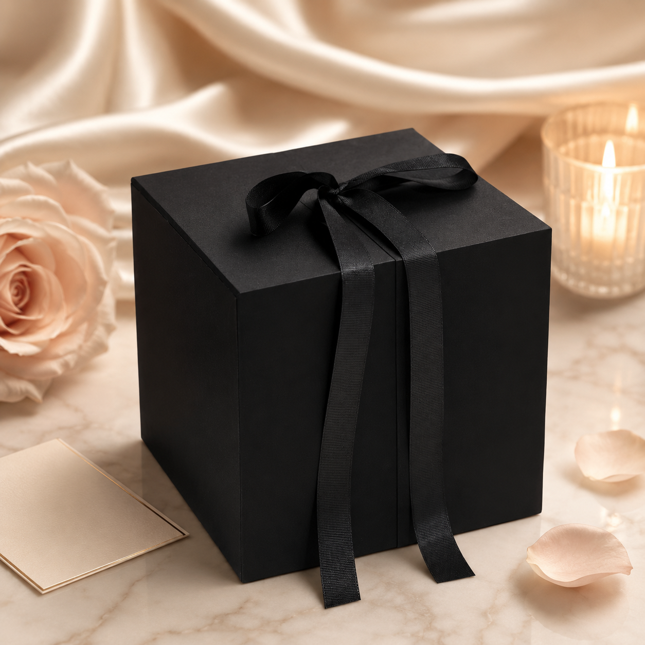 The Amour Box- Heart Flower Box with Drawer – Eternal Faux Roses & Ferrero Rocher