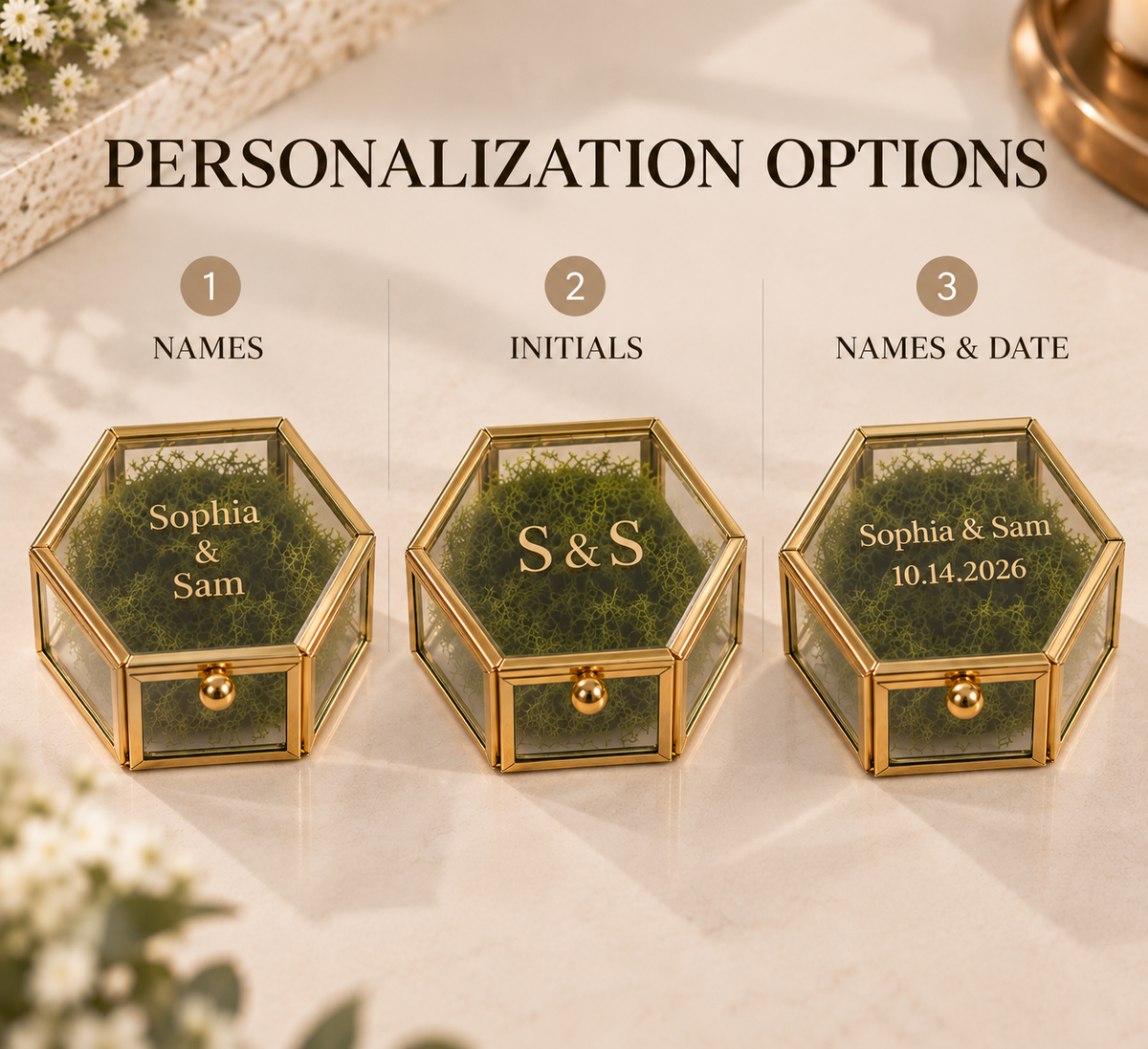 Personalized Glass Ring Box