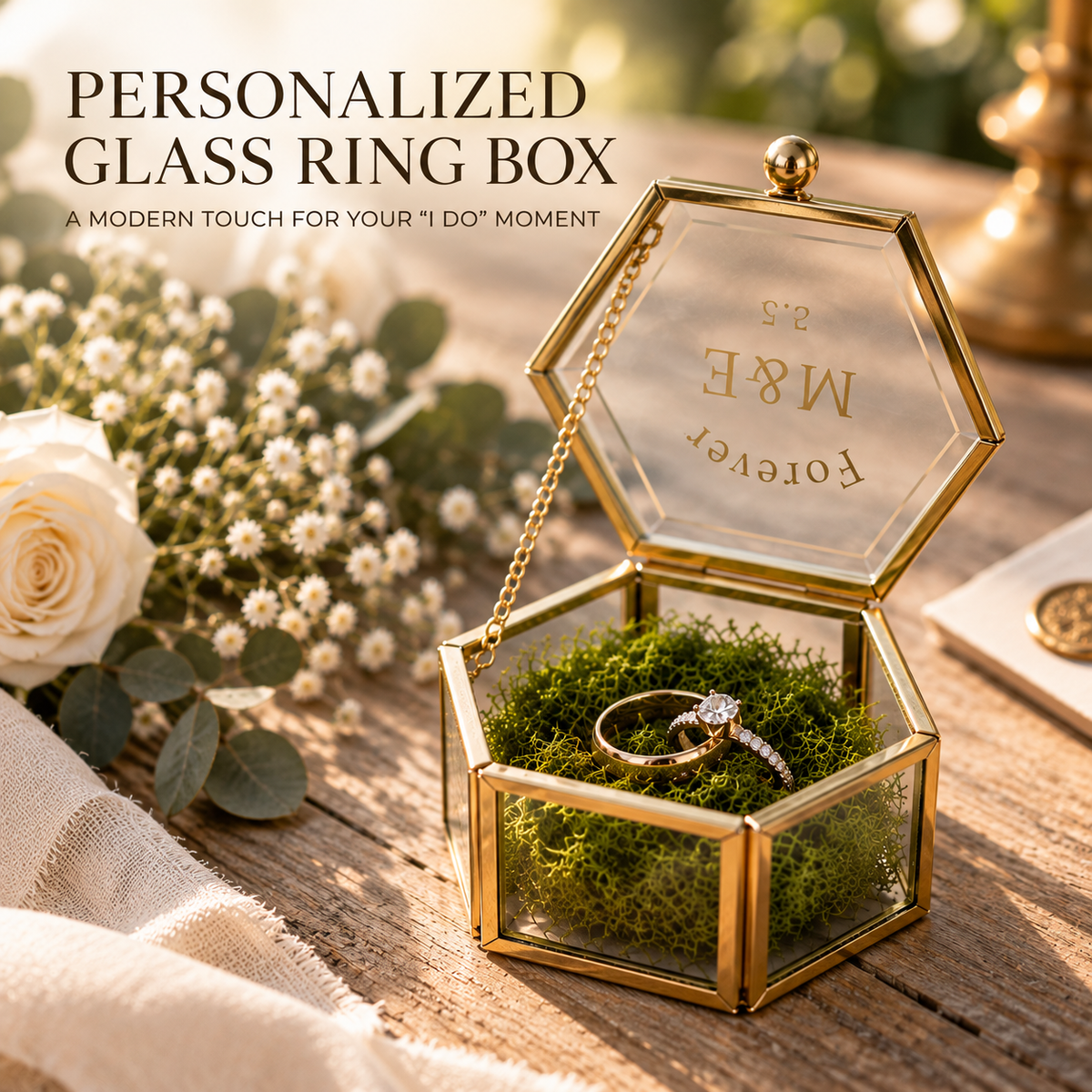 Personalized Glass Ring Box